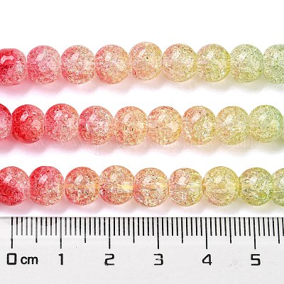 Окрашенного распылением треск стеклянные бусы нити DGLA-C002-8mm-06-1