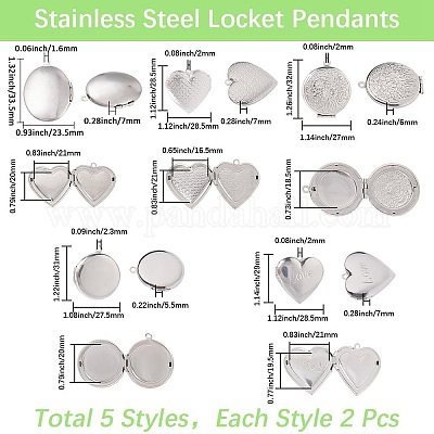 10 шт. 5 стиля подвески-медальоны из хирургической нержавеющей стали 316 STAS-SP0001-94-1