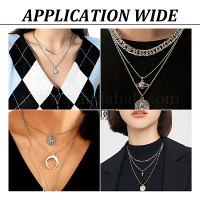 Ожерелья из нержавеющей стали с панцирной цепью для мужчин и женщин NJEW-TAC0001-017-1