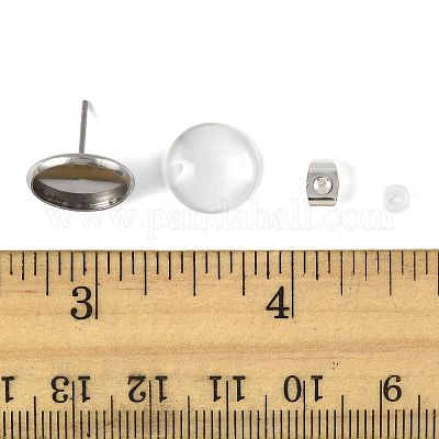 Наборы для изготовления плоских круглых сережек-гвоздиков своими руками DIY-FS0009-21-1