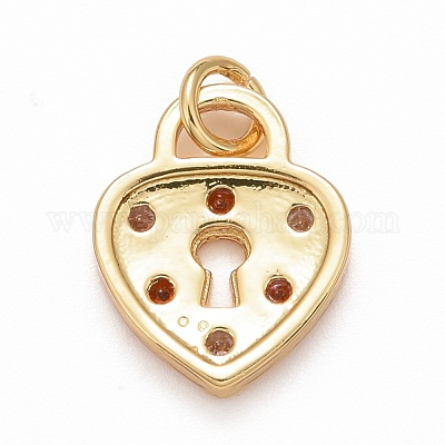 Подвески из латуни с гальваническим покрытием из цветного кубического циркония KK-M229-19G-1