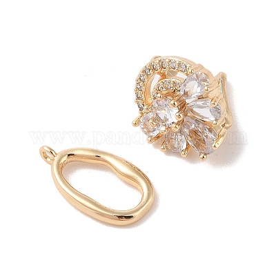Латунные микро проложить кубического циркония Twister застежками KK-B100-069G-1