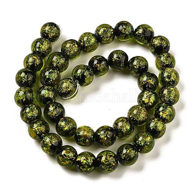 Нити стеклянных бусин из дихроичной фольги ручной работы DICH-U001-05B-1