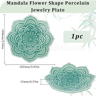 1 шт. фарфоровая тарелка для украшений в форме цветка мандалы DJEW-SC0001-08-1