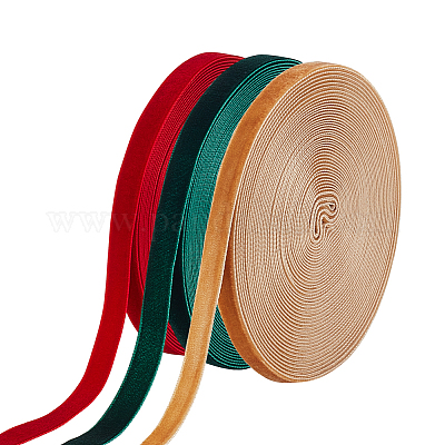 3 рулон 3-х цветных односторонних бархатных лент SRIB-AR0001-17-1