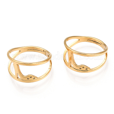 Ионное покрытие (ip) 304 нержавеющая сталь туфли на высоком каблуке регулируемое кольцо для женщин RJEW-T027-07G-1