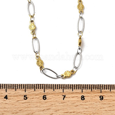 Ожерелья из цветочной цепочки из нержавеющей стали 304 для женщин NJEW-A046-02C-GP-1