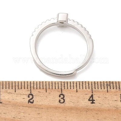 S925 регулируемые кольца с буквами из стерлингового серебра для женщин RJEW-M068-01P-R-1