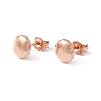 6 пара плоских круглых сережек-гвоздиков из нержавеющей стали 304 для женщин EJEW-A067-20-1