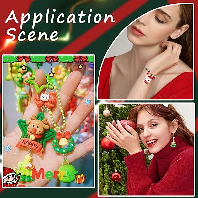 48шт 12 стиля рождественская тема непрозрачные подвески из смолы RESI-SC0005-66-1