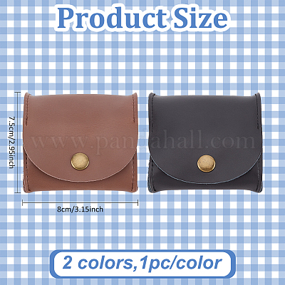 2 шт. 2-х цветные прямоугольные многоцелевые косметички из коровьей кожи AJEW-AN0007-40-1