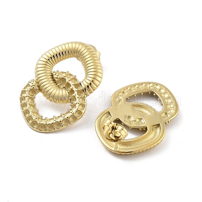 Серьги-гвоздики из нержавеющей стали 304 с ионным покрытием (IP) EJEW-P258-27G-1