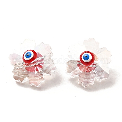 Прозрачные стеклянные бусины GLAA-F121-14-1