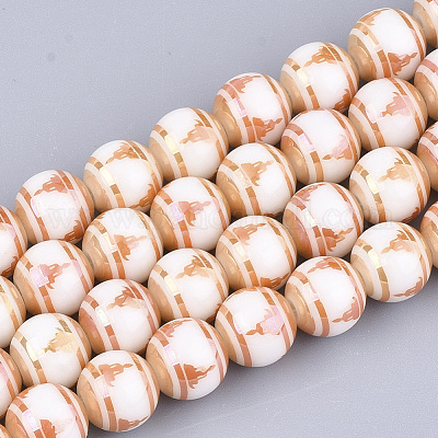 Стеклянные бусины с гальваническим покрытием  EGLA-S177-07B-04-1