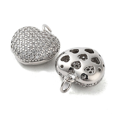 Латунные микропаве прозрачные подвески с фианитом KK-A205-06P-1