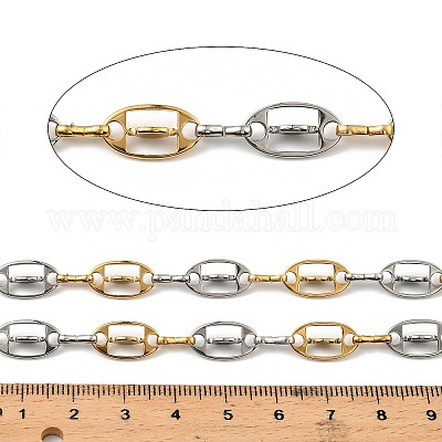 Двухцветные овальные звенья из нержавеющей стали 304 CHS-F022-02GP-1