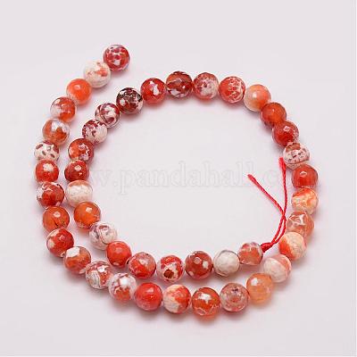 Brins de perles d'agate craquelée de feu naturel&nbsp;G-G882-8mm-B03-1