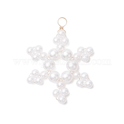 6 шт. 3 подвески в виде стеклянных снежинок PALLOY-JF03950-03-1