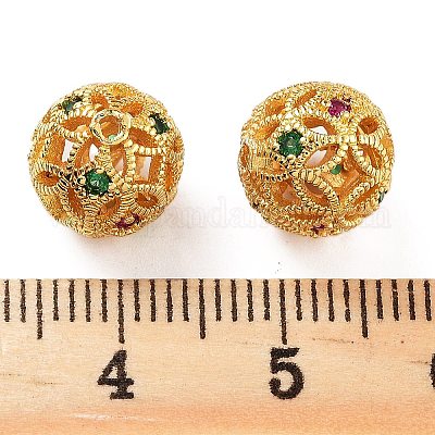 Стойки обшивки латунь кубического циркония бусы KK-S377-12G-1