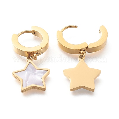 Серьги-кольца Huggie Hoop из нержавеющей стали 304 EJEW-O098-11G-1