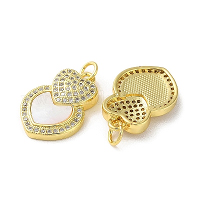 Подвески из латуни с микро-паве ко Дню святого Валентина KK-B083-41C-G-1