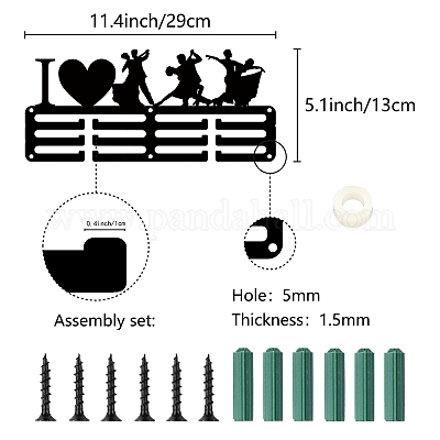 Спортивная тема железная вешалка для медалей настенная стойка для дисплея ODIS-WH0055-040-1