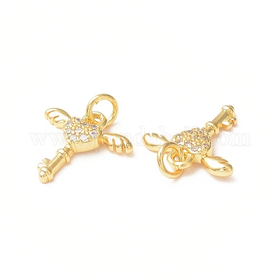 Латунные микро проложить кубического циркония подвески KK-C018-02G-1