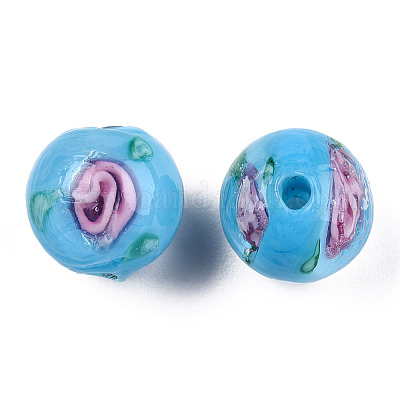 Бусы лэмпворк ручной работы LAMP-N021-45C-1