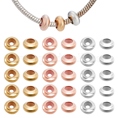 60шт 3 цвета латунные бусины&nbsp;KK-GA0001-91-1