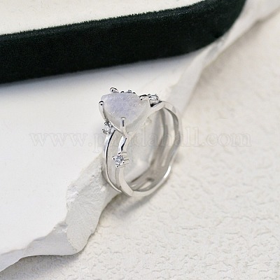 Кольца из стерлингового серебра с натуральным лунным камнем FS-WGDF753-01-1