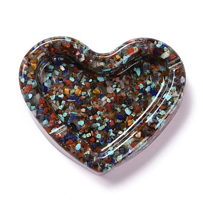 Пепельница из смолы с натуральной смешанной каменной крошкой DJEW-F015-03D-1