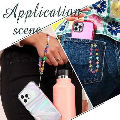 Акриловые мобильные ремешки из бисера HJEW-JM01056-1