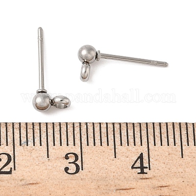 Фурнитура для сережек-гвоздиков с шариковым штифтом из нержавеющей стали 304 STAS-Z035-01P-G-1