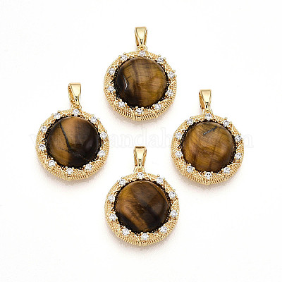 Природных тигровый глаз подвески KK-N258-11G-1