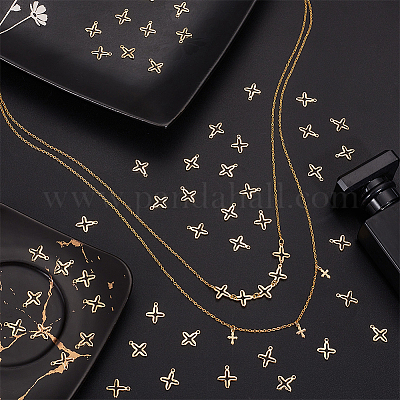 100 шт. 201 нержавеющая сталь миниатюрные крестики-подвески FIND-UN0003-99-1