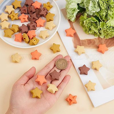 40 шт. 4 прорезиненных непрозрачных акриловых бусин&nbsp;MACR-CA0001-34-1