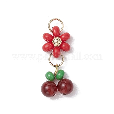 6 шт. 6-х цветные стеклянные подвески-семечки PALLOY-MZ00415-1