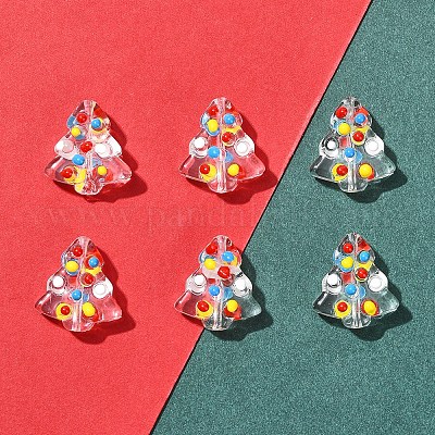 6 шт. нити стеклянных бусин ручной работы с выпуклыми краями LAMP-FS0001-16F-1