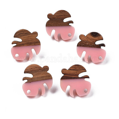 Серьги-гвоздики из смолы и ореха MAK-N032-027A-1