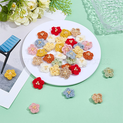 36 шт. 9-х цветные аксессуары для украшения из шерсти AJEW-MA0001-15-1