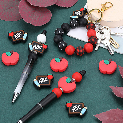 10шт 2 стиля силиконовые бусины SIL-SC0001-57-1