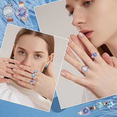 20 шт. 2-х цветные регулируемые кольца из нержавеющей стали 304 STAS-UN0031-51-1