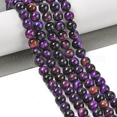 Нити из натуральных бусин тигрового глаза класса AB+ X-G-B133-A02-8MM-04-1