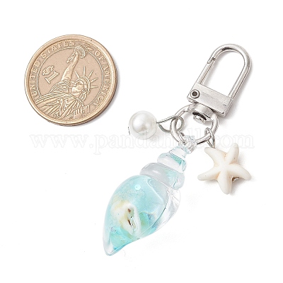 Светящиеся в темноте акриловые украшения в виде раковин HJEW-JM03290-01-1