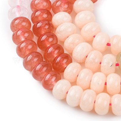 Нити градиентных бусин из натурального белого нефрита G-NH0006-A10-01-1