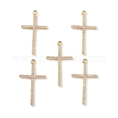 Латунные микропаве прозрачные подвески с фианитом KK-E068-VF238-1