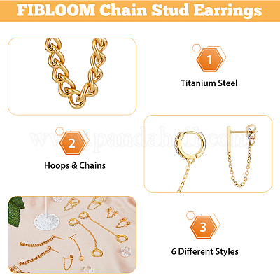 12 шт. 6 стиля серьги-гвоздики из нержавеющей стали и латуни и хирургической нержавеющей стали 316 EJEW-FI0002-79-1