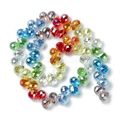 Прозрачные стеклянные бусины гальваническим пряди GLAA-K064-07A-1