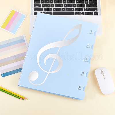 1 шт. пластиковая папка-лист для фортепиано с 5 листами самоклеящихся наклеек AJEW-GF0009-44B-1