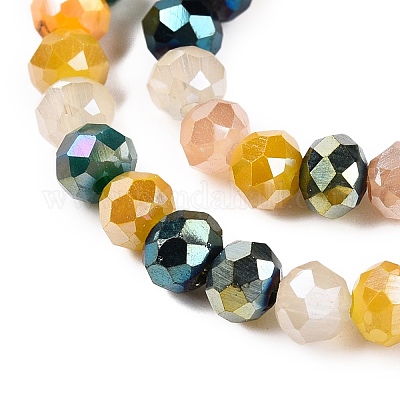 Стеклянные бусины с гальваническим покрытием  GLAA-T023-B16-10-1